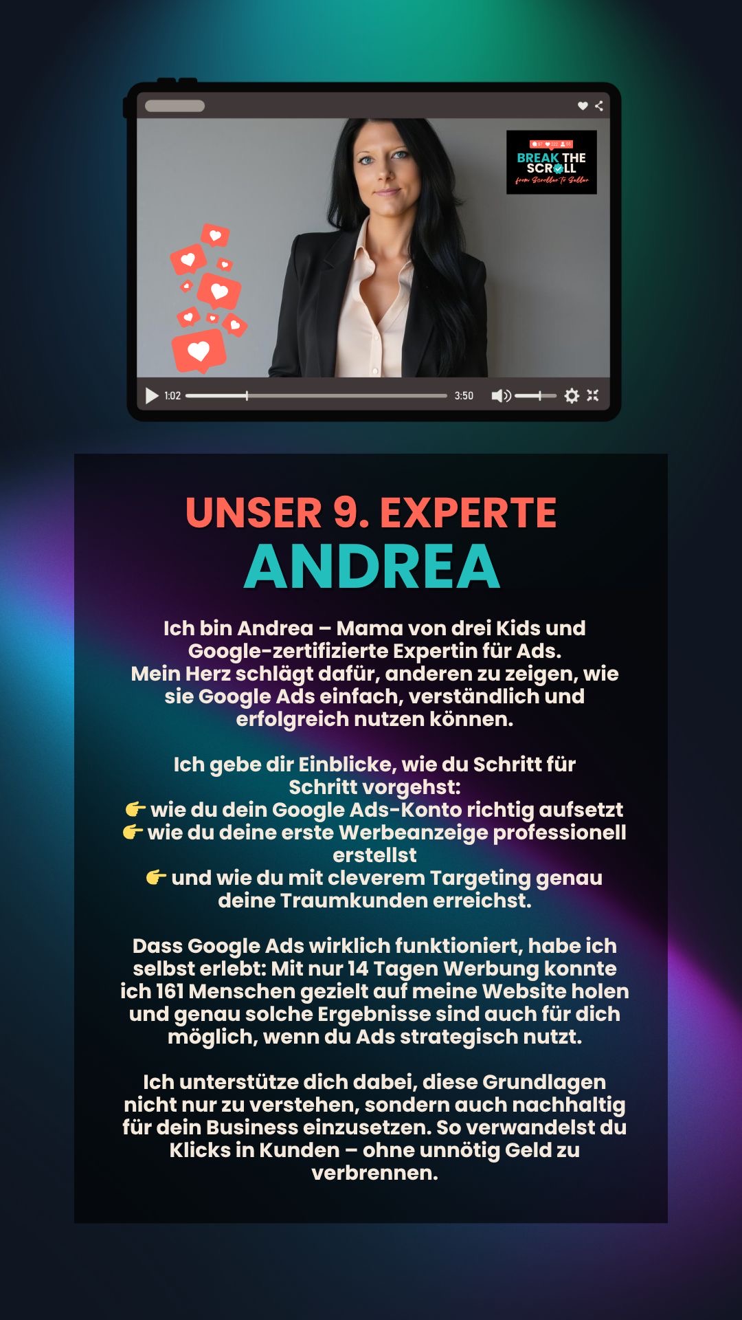 Original-Expertenprofil Andrea – Deine Expertin für Google und Suchmaschinenoptimierung