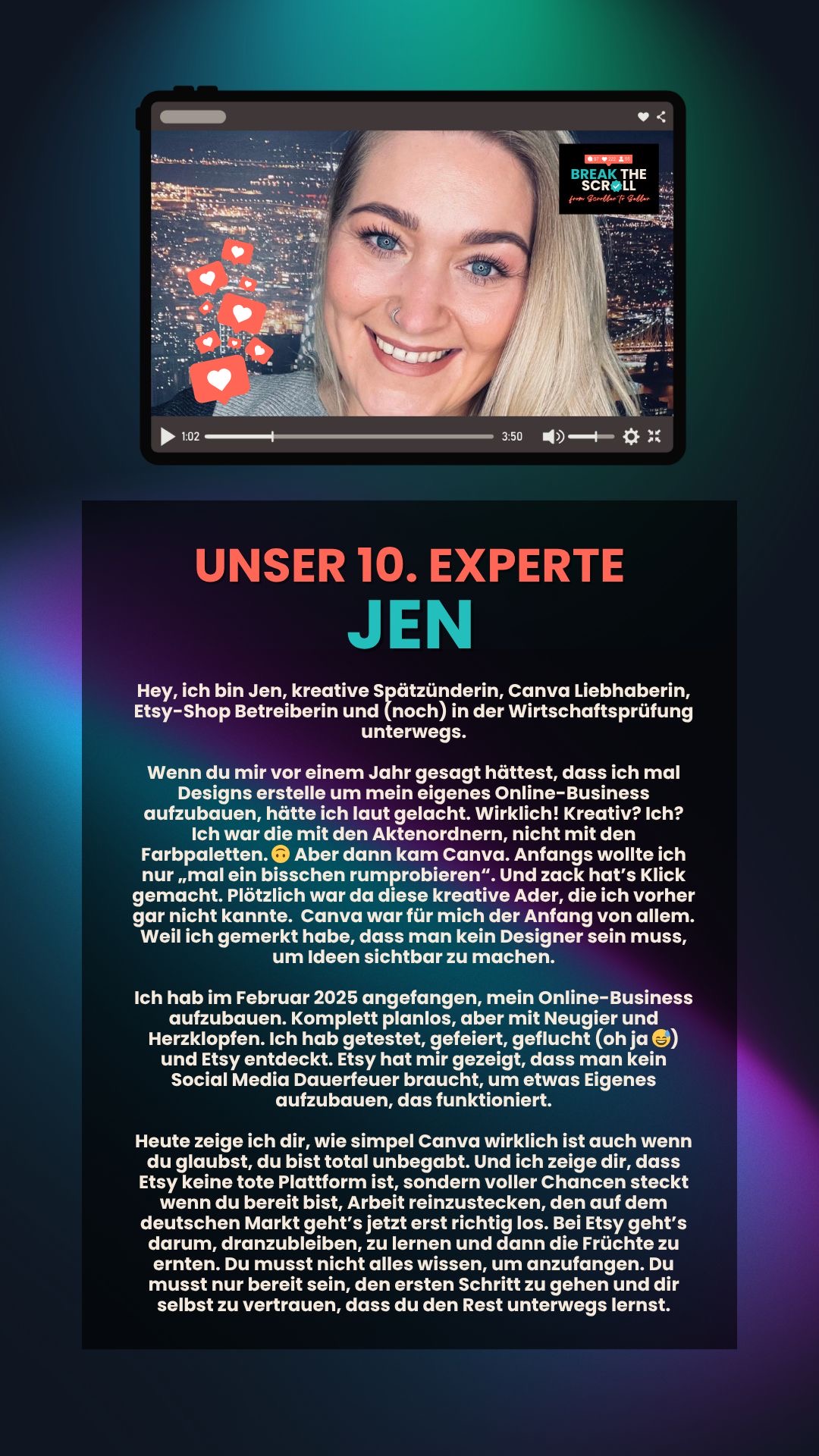 Original-Expertenprofil Jen – Deine Expertin für Etsy und Canva